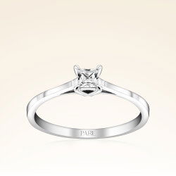 0,18 Karat Prenses Kesim Tektaş Pırlanta Yüzük - 1