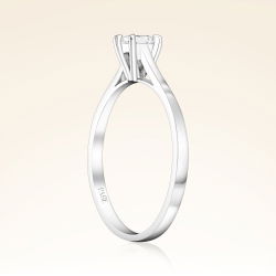 0,18 Karat Prenses Kesim Tektaş Pırlanta Yüzük - 2