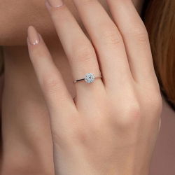 0,18 Karat Fantezi Pırlanta Yüzük - 4