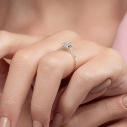 0,18 Karat Kolu Taşlı Baget Pırlanta Yüzük - PR00697 - 7