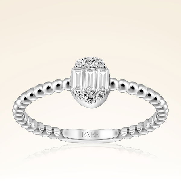 0,18 Karat Baget Pırlanta Yüzük - Pare Pırlanta