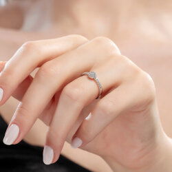 0,18 Karat Pırlanta Fantezi Tasarım Yüzük - 4