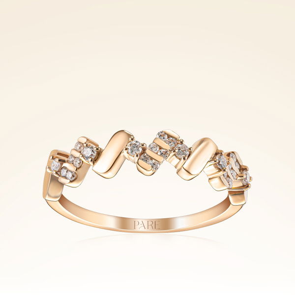 0,18 Karat Pırlantalı Trend Yüzük - Pare Pırlanta