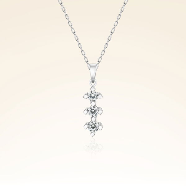 0,18 Karat Tria Pırlanta Kolye - Pare Pırlanta