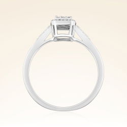 0,19 Karat Kolu Taşlı Baget Pırlanta Yüzük - 3