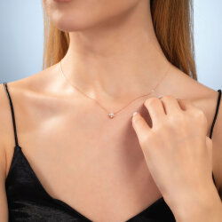 0,19 Karat Pırlanta Aşk Çiçeği Kolye - 2