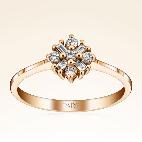 0,19 Karat Pırlanta Aşk Çiçeği Yüzük - Pare Pırlanta