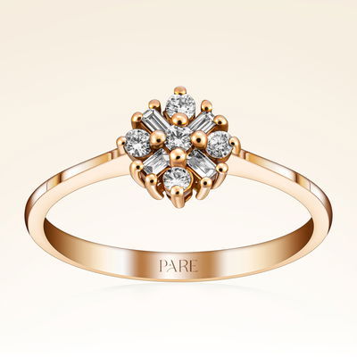 0,19 Karat Pırlanta Aşk Çiçeği Yüzük - Pare Pırlanta
