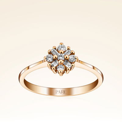 0,19 Karat Pırlanta Aşk Çiçeği Yüzük - Pare Pırlanta