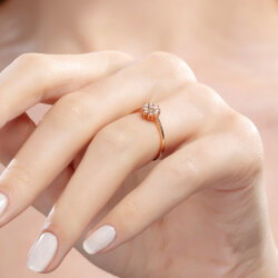0,19 Karat Pırlanta Aşk Çiçeği Yüzük - 4