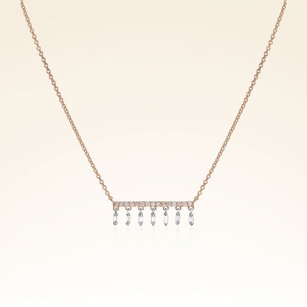 0,19 Karat Pırlantalı Baget Trend Kolye - Pare Pırlanta