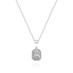 0,20 Karat Baget Pırlanta Kolye - PR00711 - 1