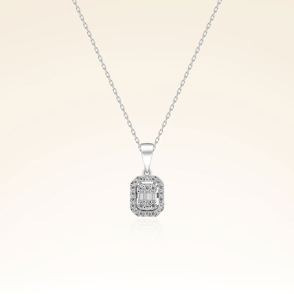 0,20 Karat Baget Pırlanta Kolye - Pare Pırlanta