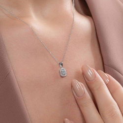 0,20 Karat Baget Pırlanta Kolye - PR00711 - 3