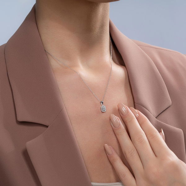 0,20 Karat Baget Pırlanta Kolye - Pare Pırlanta