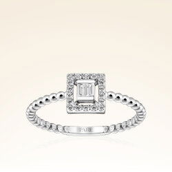 0,20 Karat Baget Pırlanta Yüzük - 1