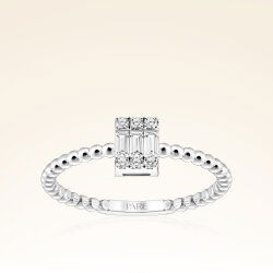 0,20 Karat Baget Pırlanta Yüzük - 1