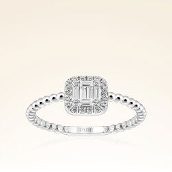 0,20 Karat Baget Pırlanta Yüzük - 1