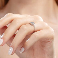 0,20 Karat Baget Pırlanta Yüzük - 5