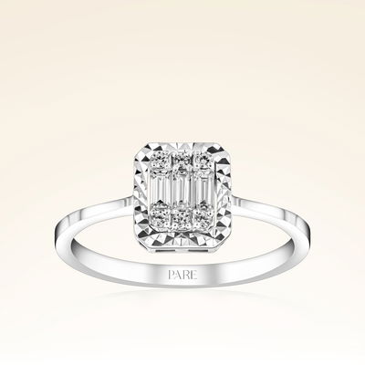 0,20 Karat Efektli Baget Pırlanta Yüzük - Pare Pırlanta