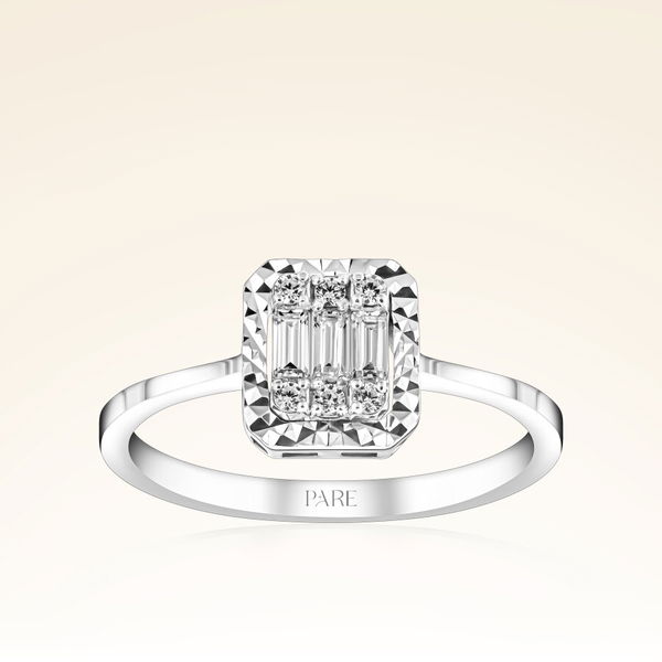 0,20 Karat Efektli Baget Pırlanta Yüzük - Pare Pırlanta