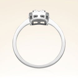 0,20 Karat Efektli Baget Pırlanta Yüzük - 3