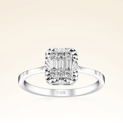 0,20 Karat Efektli Baget Pırlanta Yüzük - Pare Pırlanta