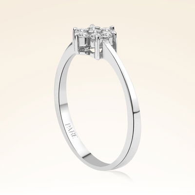 0,20 Karat Pırlanta Çiçek Yüzük - Pare Pırlanta