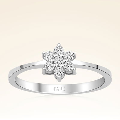 0,20 Karat Pırlanta Çiçek Yüzük - Pare Pırlanta