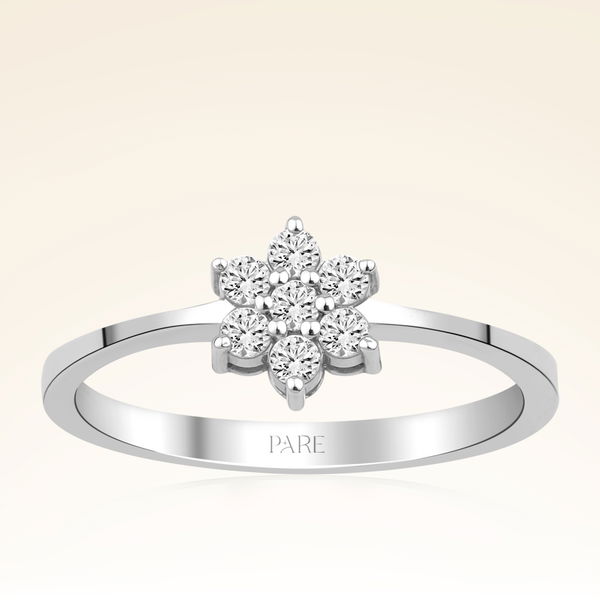 0,20 Karat Pırlanta Çiçek Yüzük - Pare Pırlanta