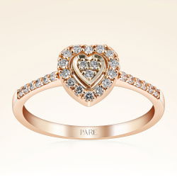 0,20 Karat Pırlanta Kalp Rose Yüzük - PR01092 - 1