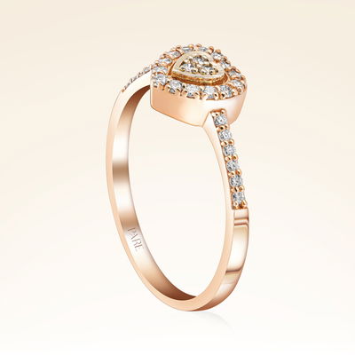 0,20 Karat Pırlanta Kalp Yüzük - PR01092 - Pare Pırlanta