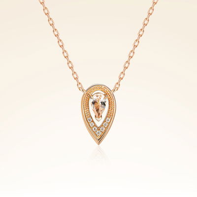 0,20 Karat Morganit Pırlanta Kolye - Pare Pırlanta