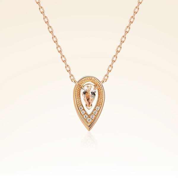 0,20 Karat Morganit Pırlanta Kolye - Pare Pırlanta