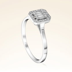 0,20 Karat Baget Pırlanta Yüzük - 2