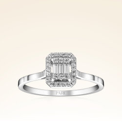 0,20 Karat Baget Pırlanta Yüzük - 1