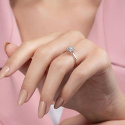 0,20 Karat Baget Pırlanta Yüzük - 6