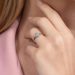 0,20 Karat Baget Pırlanta Yüzük - 5