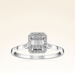 0,20 Karat Baget Pırlanta Yüzük - 1