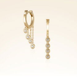 0,20 Karat Pırlanta Sallantılı Halka Küpe - 1