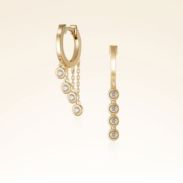 0,20 Karat Pırlanta Sallantılı Halka Küpe - Pare Pırlanta