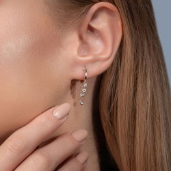 0,20 Karat Pırlanta Sallantılı Halka Küpe - PR00912 - 3