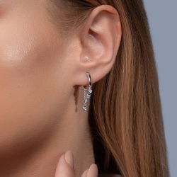 0,20 Karat Pırlanta Sallantılı Halka Küpe - PR00911 - 3