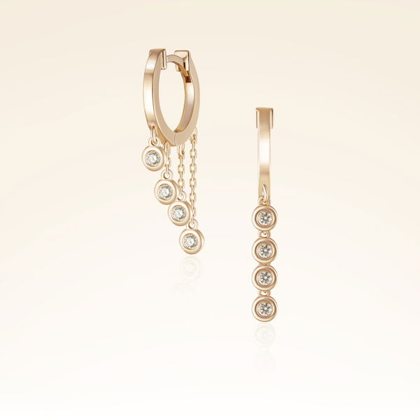 0,20 Karat Pırlanta Sallantılı Halka Küpe - Pare Pırlanta