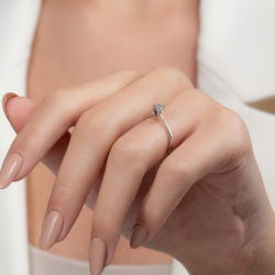 0,20 Karat Tektaş Pırlanta Yüzük - 6