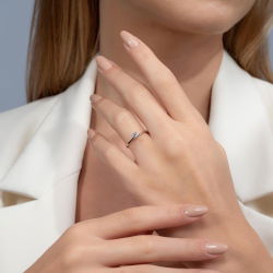 0,20 Karat Tektaş Pırlanta Yüzük - 4