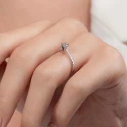 0,20 Karat Tektaş Pırlanta Yüzük - 7