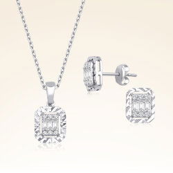 0,20 Karat Pırlantalı Baget Set - 1