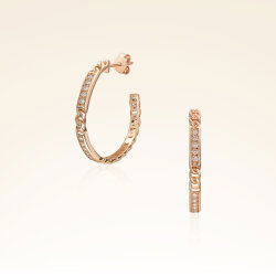 0,20 Karat Pırlantalı Halka Küpe - 1