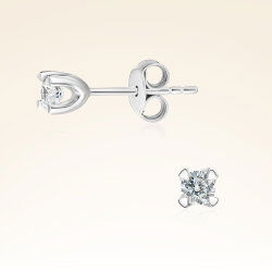 0,20 Karat Tektaş Pırlanta Küpe - 1